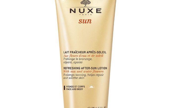 Aftersun prolongador del bronceado, de Nuxe Leche para después del sol que se puede aplicar tanto en el rostro como en el cuerpo y ayuda a aumentar la duración del bronceado.