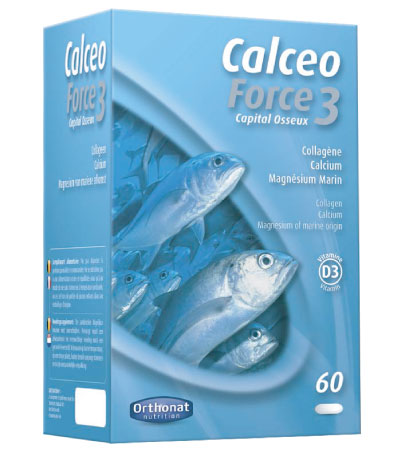 Calceo Force 3 ORTHONAT (Por DOS comprimidos) 2.080 mg  de Extracto enzimático de partes duras (espinas y aletas) de pescado salvaje