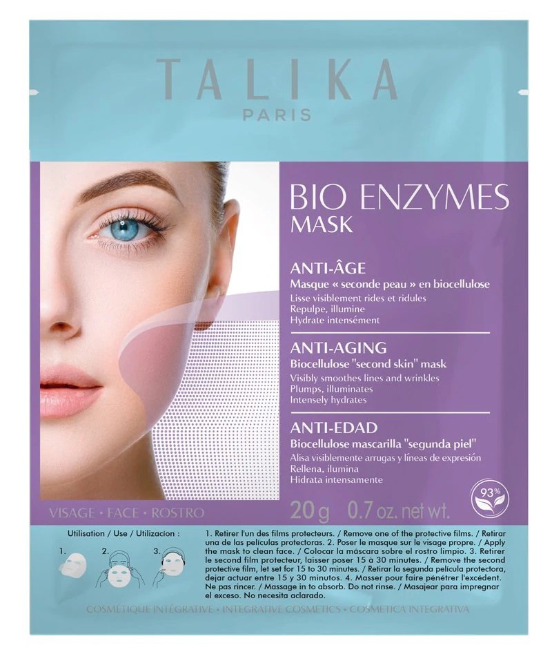 TALIKA MASCARILLA Bio Enzymes Anti-Aging Mask. ¿Piel apagada, arrugada y flácida? Talika Research ha desarrollado la mascarilla necesaria para hacer "renacer" tu piel en 15 minutos de reloj. 