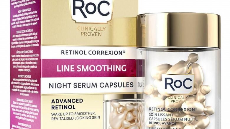 ROC RETINOL CORREXION® Line Smoothing Serum Noche 30 ct Cápsulas. Este Sérum en cápsulas de noche suaviza y mejora visiblemente la apariencia de piel sin colágeno