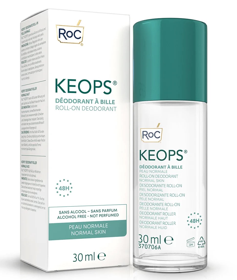 ROC Keops Desodorante Roll-On Piel Normal. El Desodorante Keops en Roll-On para pieles normales proporciona una eficacia de 48 horas.