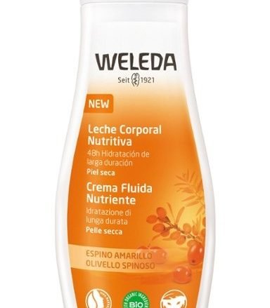 WELEDA Leche Corporal Nutritiva de Espino Amarillo. Hidratación intensiva, repara y protege. Hidratación inmediata, fórmula rica en antioxidante naturales deja la piel visiblemente más tersa, vital y aterciopelada.