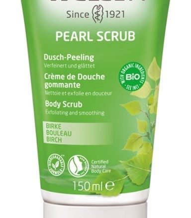 Exfoliante Corporal de Abedul. Prepara la piel para el tratamiento anticelulítico posterior. Exfoliación suave, con perlas de ceras naturales, 100 % biodegradable.