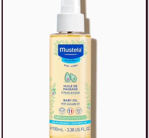 MUSTELA Aceite de masaje con aceite de aguacate. Nuestro aceite de masaje para bebés con aceite de aguacate contiene un 99 % de ingredientes de origen natural. Proporciona un momento relajante de bienestar junto con sus beneficios hidratantes y suavizantes.