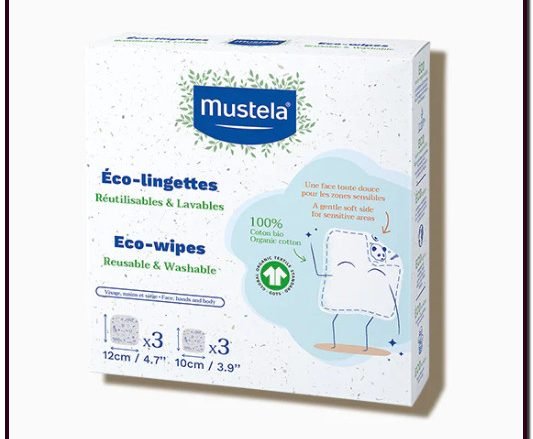 MUSTELA Eco-toallitas 100 % algodón BIO. Apuesta por una rutina de limpieza con cero residuos con las toallitas ecológicas de Mustela. Reutilizables y lavables, nuestras toallitas están hechas de algodón orgánico 100 % certificado GOTS*.