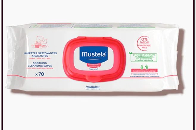 MUSTELA Toallitas limpiadoras confort. Toallitas húmedas, sin perfume, para limpiar y aliviar las pequeñas rojeces.
