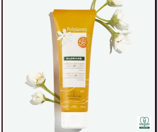 Klorane | Polysianes Crema solar sublime SPF 50+ crema facial no grasa al tamanu BIO y monoï que protege la piel de los efectos del sol, a la vez que sublima la tez. Deja un ligero perfume en la piel. Protege - Hidrata - Ilumina