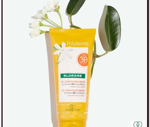 KLORANE POLYSIANES Gel crema solar sublime SPF 30 Hidrata - Protege. Tratamiento solar facial y corporal con textura en gel-crema, que protege y realza la piel. Testado dermatológicamente. Nutre, sublima, protege.