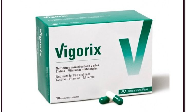 Laboratorios Viñas Vigorix cápsulas una combinación equilibrada de elementos nutritivos para la nutrición de cabellos y uñas. El zinc es uno de los factores que ayudan a mantener el cabello y las uñas en óptimas condiciones.