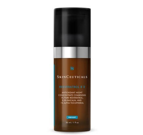 SKINCEUTICALS Resveratrol B E es el tratamiento concentrado de noche con resveratrol puro de SkinCeuticals con propiedades antioxidantes para mejorar visiblemente la luminosidad y la firmeza de la piel.