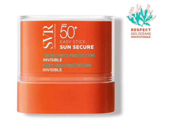 SVR PROTECCIÓN SOLAR SUN SECURE Easy Stick SPF50+ Très haute protection solaire invisible SPF50+. UVB + UVA + VISIBLE + INFRAROUGES
