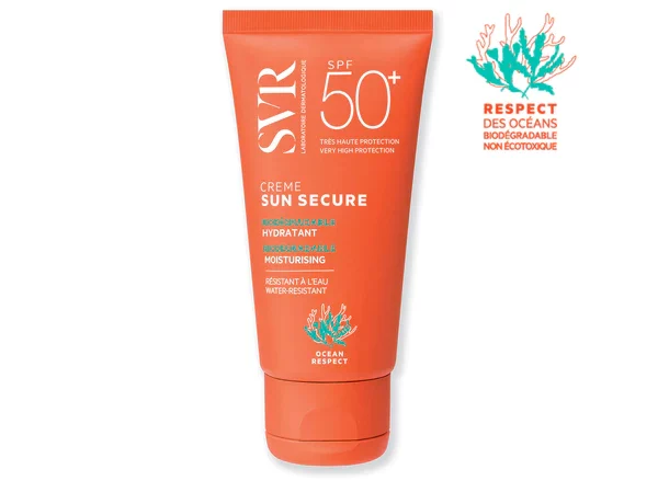 SVR PROTECCIÓN SOLAR SUN SECURE Crème SPF50+ Crème solaire biodégradable hydratante SPF50+ 50 ml - Peaux hypersensibles au soleil. Bébé, Enfant, Adulte. Visage.