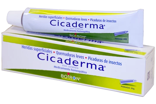 BOIRON Cicaderma homeopático utilizado tradicionalmente en heridas superficiales, quemaduras leves y picaduras de insectos.