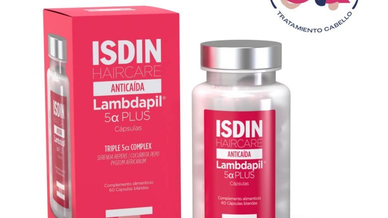 ISDIN Haircare Anticaída Lambdapil 5α Plus cápsulas es con Triple 5 alfa complex: extractos de Serenoa repens, Cucurbita pepo y Pygeum africanum