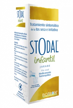 BOIRON Stodal infantil es un medicamento homeopático utilizado tradicionalmente en el tratamiento sintomático de la tos no productiva, seca e irritativa.