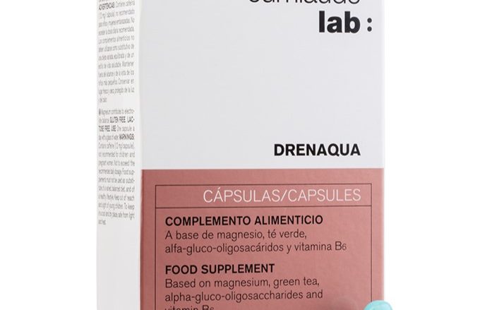 CUMLAUDE LAB Drenaqua Cápsulas. Complementos Alimenticios. Complemento alimenticio a base de magnesio, té verde, a-gluco-oligosacáridos y vitamina B6.