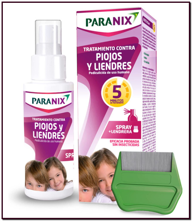 Paranix Spray Tratamiento para Piojos y Liendres - Incluye Lendrera - Sin insecticidas - 100 ml. Marca: Paranix. 100 % eficaz contra piojos y liendres en 1 sola aplicación