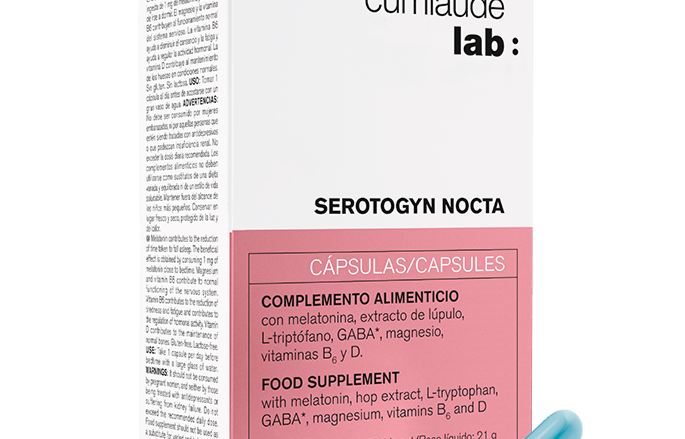 CUMLAUDE LAB Serotogyn Nocta. Complemento alimenticio con melatonina, extracto de lúpulo, L-triptófano, GABA, magnesio, vitaminas B6 y D. 1 CÁPSULA AL DÍA