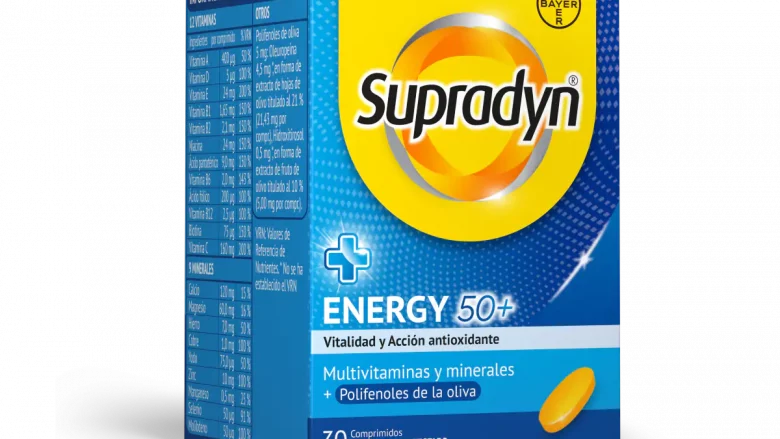 Supradyn®  Energy 50+ Con antioxidantes es un multivitamínico específico para las personas a partir de 50 años que ayuda a mantener la energía y vitalidad física y mental además de proteger a las células del daño oxidativo.