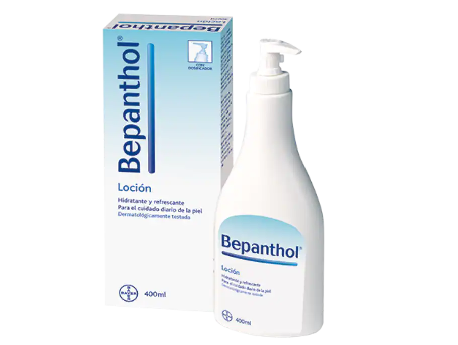Bepanthol® Loción es una emulsión con Pantenol para el cuidado diario de la piel normal y seca.