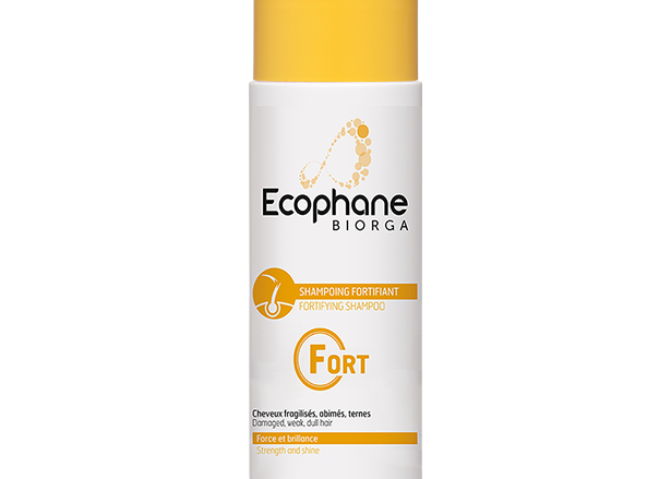 BIORGA Champú Fortificante - ECOPHANE. Este champú devuelve la fuerza y el brillo al cabello fragilizado, dañado y apagado. PARA: Cabello debilitado, dañado, apagado, seco, puntas abiertas. Mujeres y hombres. Cabello y cuero cabelludo sensible