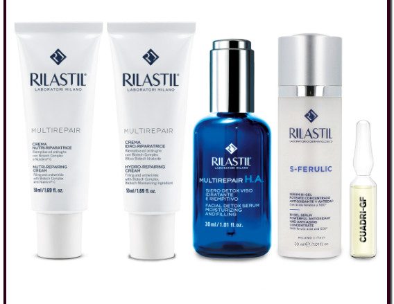 RILASTIL MULTIREPAIR Solución formulada para pieles secas y muy secas, marcadas por el tiempo o sujetas a envejecimiento problemático. 