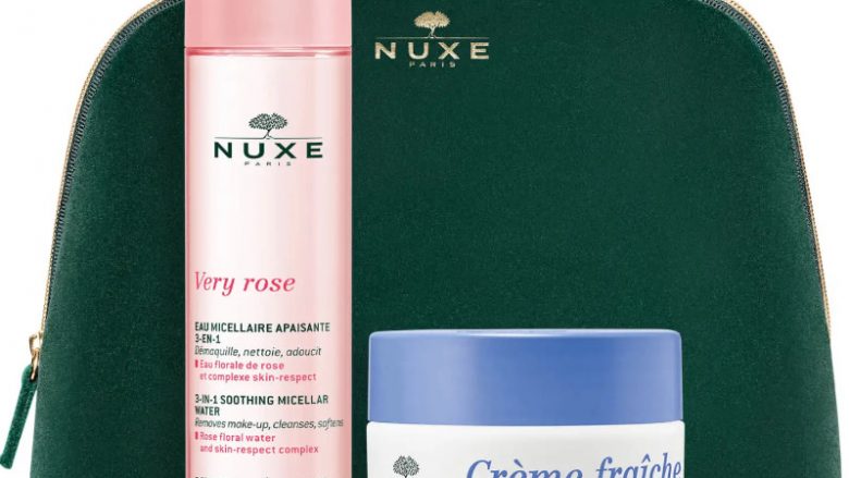NUXE Rutina facial para pieles normales Hidrata la piel y la protege contra la contaminación La routina contiene: - 1 Crema Repulpante Hidratante 48h, Crème fraîche de beauté® 50ml - 1 Agua Micelar Calmante 3-en-1 Very Rose 200 ml - Y un estuche de terciopelo verde. Los componentes del estuche se entregarán por separado.