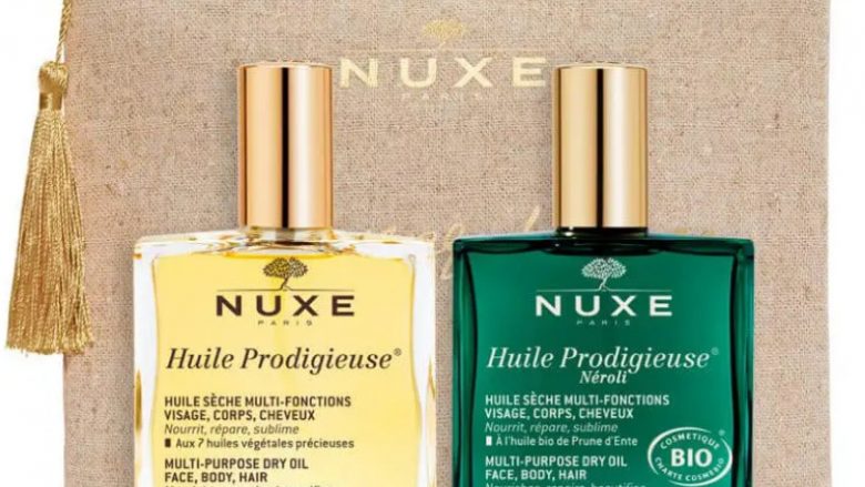 NUXE Duo Aceite seco Huile Prodigieuse® + Neroli 2 Esenciales Prodigieux® & Neroli Este dúo Duo de Aceites secos Huile Prodigieuse® Clásico y Neroli contiene : -1 Aceite seco Huile Prodigieuse 100 ml -1 Aceite seco Huile Prodigieuse Néroli 100 ml y un estuche de lino 100% Los componentes del estuche se entregarán por separado.