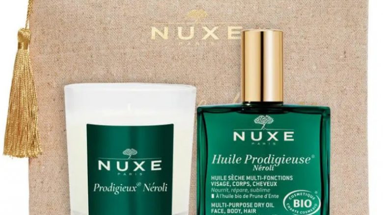 NUXE Aceite seco Huile Prodigieuse® Néroli Kit 50ml + Neroli vela Este dúo Neroli te ofrece una atmósfera relajante Enamórate de este dúo de Neroli para un ambiente relajante, ¡a un precio bajo! El kit contiene : -1 Aceite seco Huile Prodigieuse® Néroli 100 ml 1 Vela Prodigieuse® Neroli 70g y un estuche de lino 100% Los componentes del estuche se entregarán por separado.