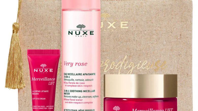 NUXE Antiedad lift - rutina firmeza La rutina ideal para rellenar las arrugas establecidas Con la Rutina de Belleza Merveillance Lift, regálese una rutina de juventud para limpiar la piel, rellenar las arrugas establecidas y reafirmar la piel. Este neceser contiene : - 1 Agua Micelar Calmante 3-en-1 Very Rose 200 ml - 1 Crema En Polvo Efecto Lifting, Merveillance Lift 50ml - 1 Crema Reafirmante Contorno de Ojos, Merveillance Lift 15ml y un estuche de lino 100% Los componentes del estuche se entregarán por separado.