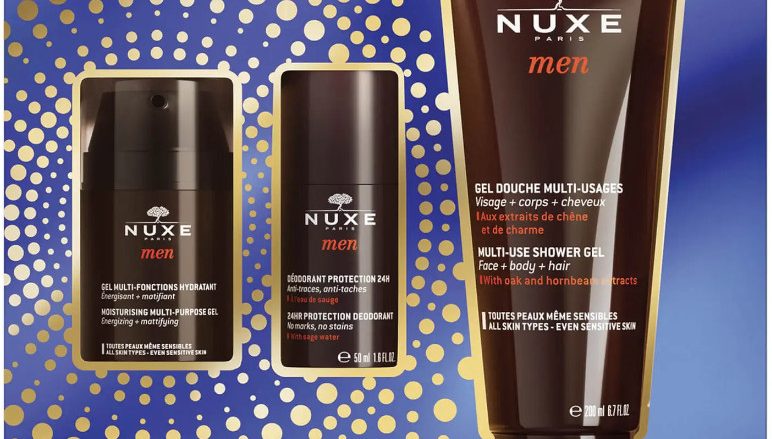 NUXE Coffret Exclusivamente él Coffret Nuxe Hombre - Los indispensables del cuidado masculino Regálale el Coffret Tratamiento Hombre: los esenciales multi-funciones imprescindibles para cuidar su piel a diario. Contiene: - NUXE Men Gel Hidratante 50 ml - NUXE Men Gel de Ducha Multi-usos 200 ml - NUXE Men Desodorante Protección 24 H 50 ml Tratamientos formulados y fabricados en Francia. Coffret fabricado en Francia, 100 % cartón, 0 % plástico y reciclable. Disfruta del sonido de la felicidad con tu playlist by Nuxe