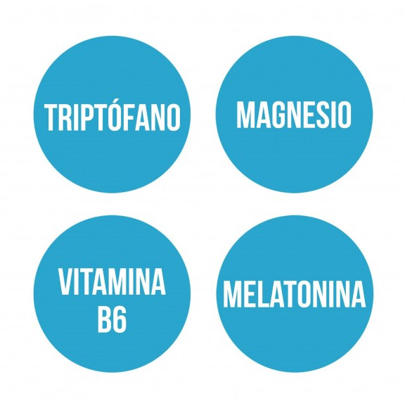 Triptofano con Melatonina + Magnesio y Vit.B6 60 comprimidos. Al estar reforzado con melatonina, ayuda a una mayor regulación de los ciclos circadianos.
