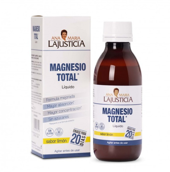 ANA MARIA LAJUSTICIA Magnesio Total 200 ml (sabor limón).