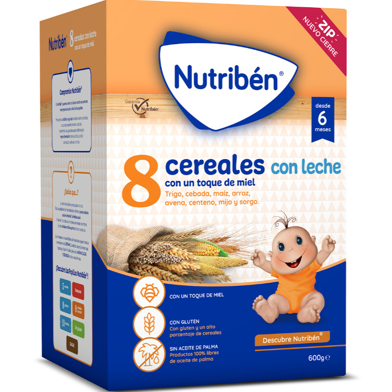 Nutribén® 8 Cereales con un toque de miel con leche adaptada