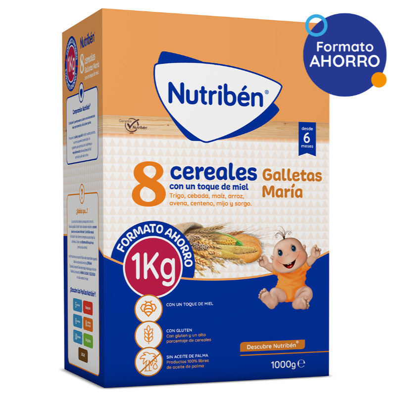 Nutribén Nutribén® 8 Cereales con un toque de miel Galletas María (Formato Ahorro)