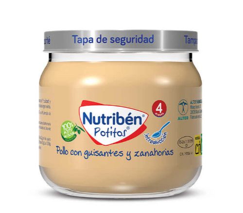 Potito Pollo con guisantes y zanahorias