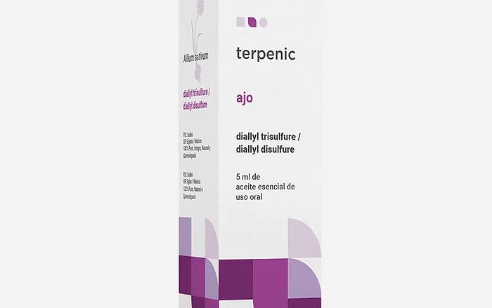 TERPENIC LABS ae ajo Allium sativum diallyl trisulfide / diallyl disulfide Aceite esencial de uso oral, 100% puro, íntegro, natural y quimiotipado. Más información en tu farmacia o BIO tienda de referencia. NAT: 5 · 30 (ml)