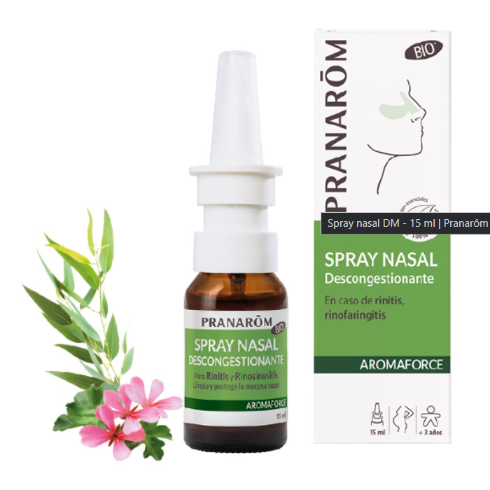 Laboratorio Pranarôm aromaterapia científica Spray nasal DM - 15 ml Descongestionante. En caso de rinitis, rinofaringitis
