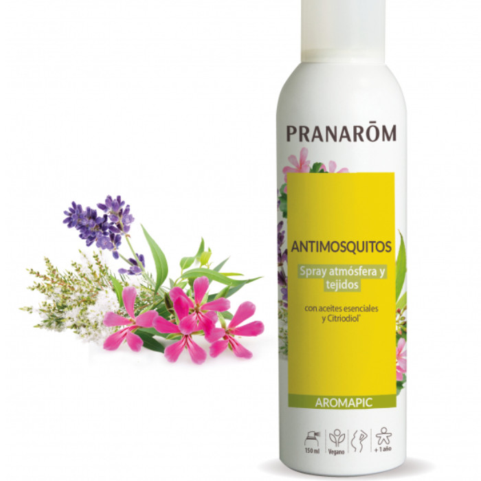 Laboratorio Pranarôm aromaterapia científica Spray Antimosquitos - Atmósfera & tejidos - 150 ml Repelente ecológico* - Uso familiar - Mosquitos europeos y tropicales - Olor agradable.