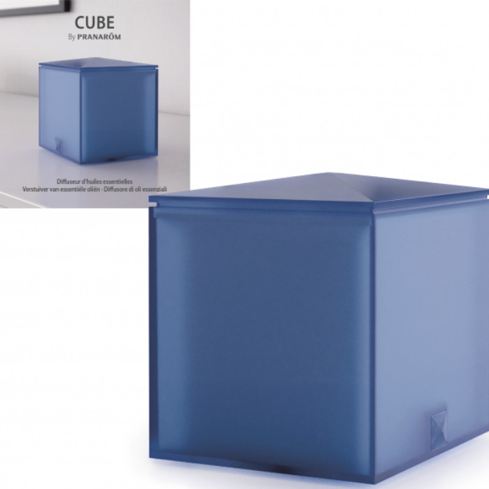 Laboratorio Pranarôm aromaterapia científica Cube - Azul difusor ultrasónico - Efecto luz y transparencia
