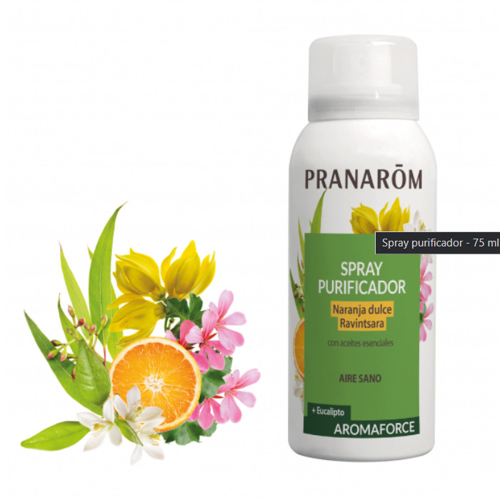 Laboratorio Pranarôm aromaterapia científica Spray purificador - 75 ml Naranja dulce - Ravintsara - Aire sano