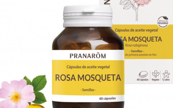 Laboratorio Pranarôm aromaterapia científica Rosa mosqueta - 60 cápsulas Rosa rubiginosa - Obtenido por primera presión en frío de semillas de rosa mosqueta