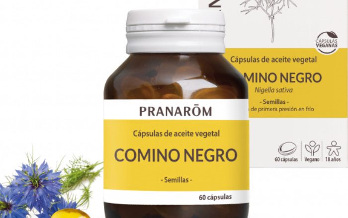 Laboratorio Pranarôm aromaterapia científica Comino negro - 60 cápsulas Nigella sativa - Obtenido por primera presión en frío de la semilla del comino negro