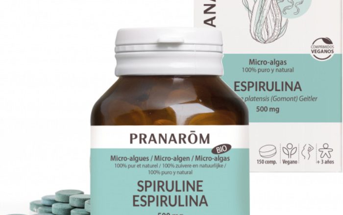 Laboratorio Pranarôm aromaterapia científica Espirulina - 150 comprimidos Spirulina platensis (Gomont) Geitler - Ideal para los veganos
