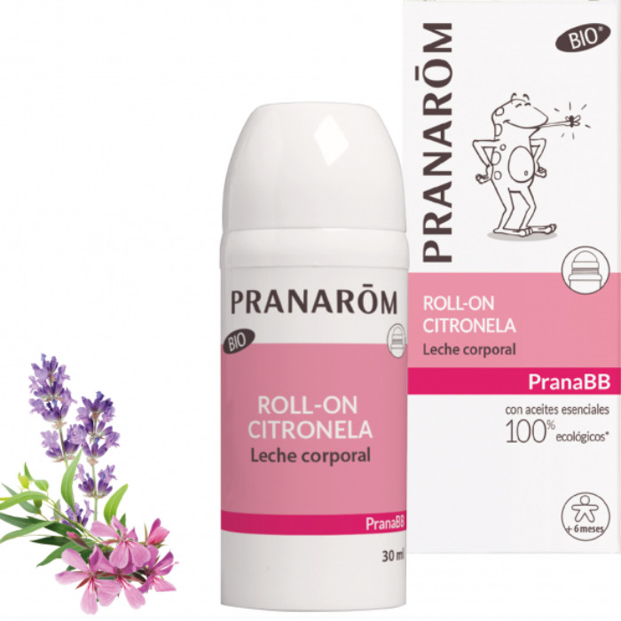 Laboratorio Pranarôm aromaterapia científica Roll-on Citronela - 30 ml Leche corporal - Es eficaz durante 7 horas