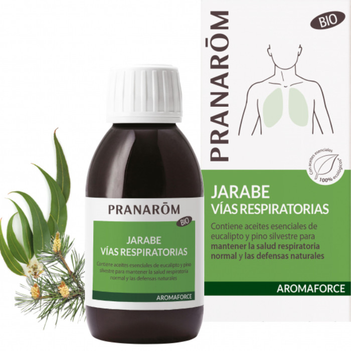 Laboratorio Pranarôm aromaterapia científica Jarabe - Vías respiratorias - 150 ml Contiene aceites esenciales de eucalipto y pino silvestre para mantener la salud respiratoria normal y las defensas naturales