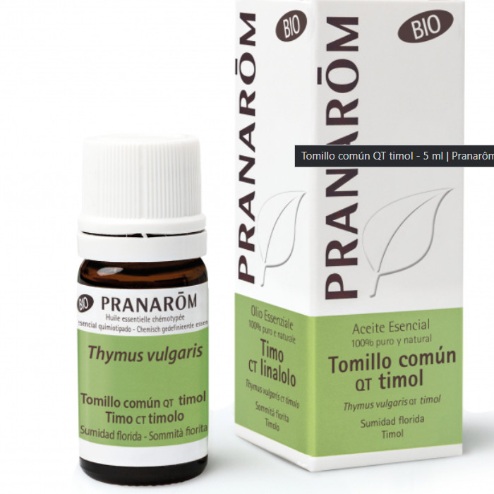 Laboratorio Pranarôm aromaterapia científica Tomillo común QT timol - 5 ml Thymus vulgaris ct thymol
