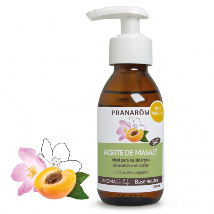 Laboratorio Pranarôm aromaterapia científica Aceite de masaje - 100 ml Ideal para las sinergias de aceites esenciales - 100% aceites vegetales