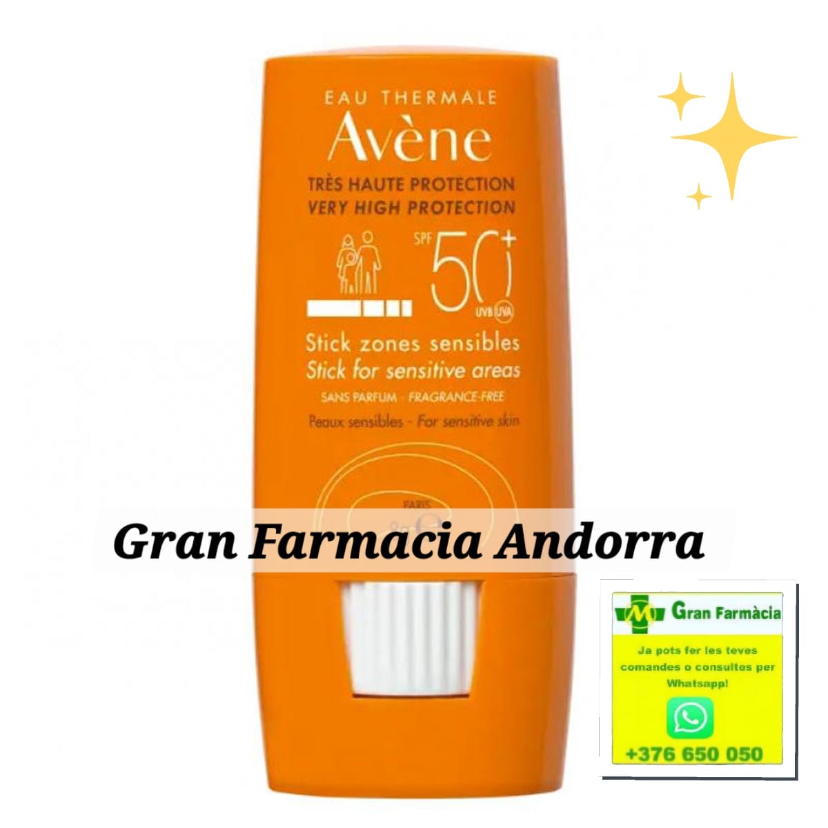 Comprar Protección Solar Avène Stick Zones Sensibles SPF 50+ en Gran Farmacia Andorra. Líderes en protección solar.   Nunca sabes cuándo podrás necesitar un extra de protección, renovar la que ya te habías aplicado por la mañana o evitar las quemaduras solares por no contar con el solar a mano. Esa es la razón por la que nosotras siempre tenemos en nuestro radar un stick con SPF 50+ que podemos llevar fácilmente en el bolso 24/7. En este formato, entre las cremas solares con factor 50 que más nos gustan, encontrarás un stick especialmente formulado por Avène para las zonas sensibles localizadas en rostro y cuerpo. Ofrece muy alta protección solar para áreas específicas, es ideal para toda la familia (a partir de 3 años de edad) y especialmente útil si eres deportista y practicas actividades al aire libre. Ofrece una gran resistencia al agua y al sudor, pueden utilizarlo los “fototipos” del I al VI, tiene una tolerancia cutánea muy alta y resulta facilísimo de aplicar. Su textura no engrasa ni deja ningún tipo de marca. En su composición encontrarás un sistema de filtros estables para una protección UVA y UVB de muy amplio espectro, así como un complejo antioxidante protagonizado por la provitamina E y la tialidina que ofrece protección celular completa frente al estrés oxidativo. No contiene perfume, por lo que las pieles sensibles e intolerantes pueden estar tranquilas. Podrás utilizarlo tantas veces al día como sea necesario, aplica unas 9 capas en cada zona que quieras proteger sin necesidad de extender. #GranFarmaciaAndorra #AvèneSPF50 #ProtecciónSolar24h #StickSolarAvène #ZonasSensiblesProtegidas #SolarFacialCorporal #ProtecciónUVAUVB #AntioxidantesAvène #SinPerfumeConProtección #SolarFamiliar #ProtecciónCutáneaTotal #ResistenteAlAguaYSudor #FototipoSeguro #SolarParaDeportistas #SPF50PlusAvène #CuidadoDeLaPielSensible #FarmaciaEnAndorra #CosméticaSegura #AntiestrésOxidativo #ProvitaminaE #proteccionsolar #parafarmaciaandorra 