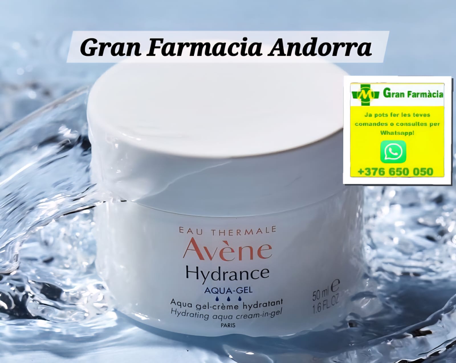 Gran Farmacia Andorra. Hidratación inteligente, frescor inmediato. Comprar Hydrance Aqua-Gel de Avène.